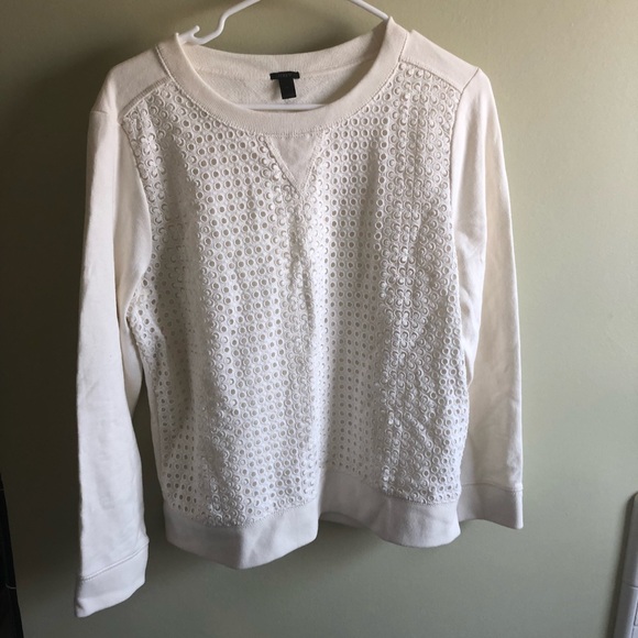 J. Crew Eyelet Sweatshirt NEW - Picture 5 of 8